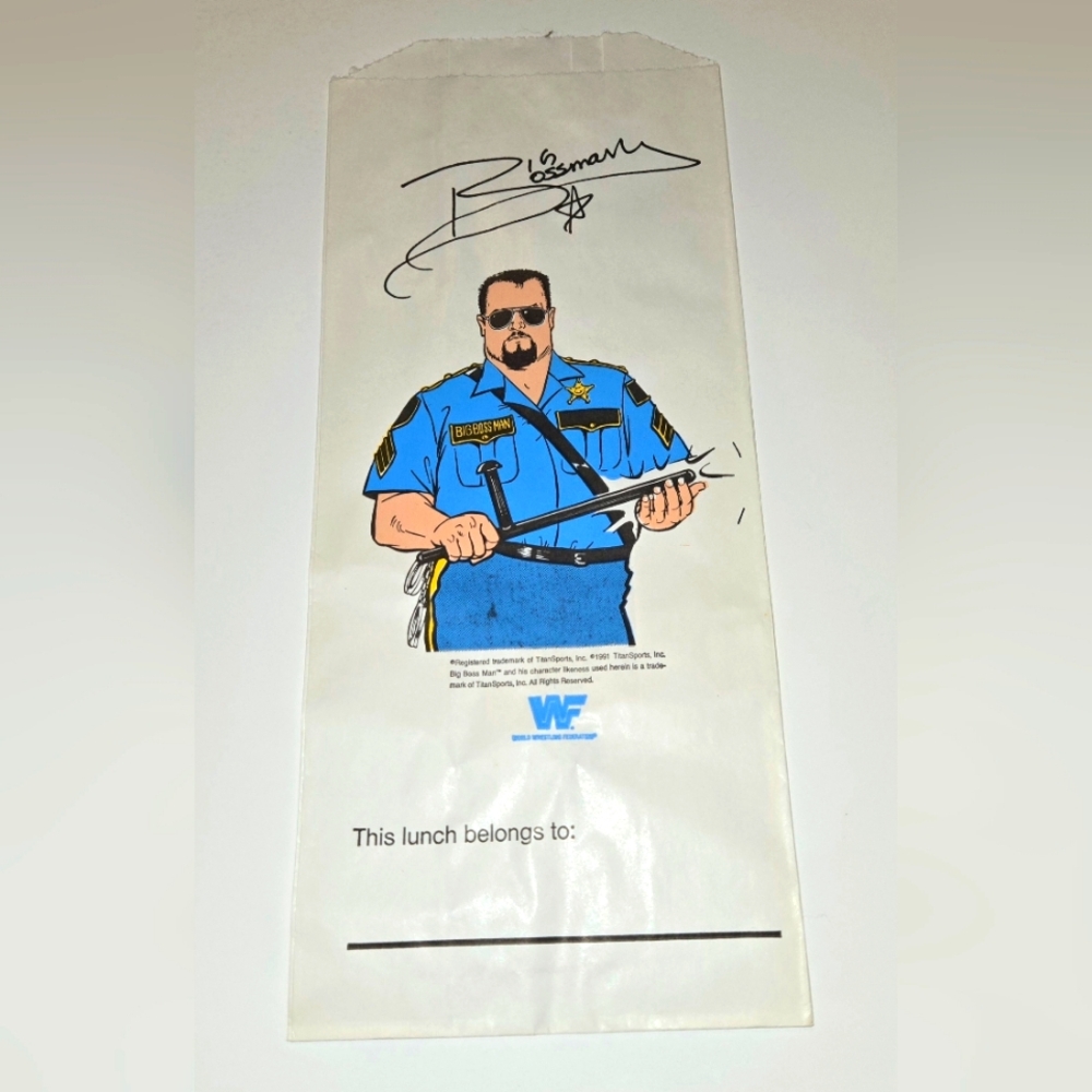 WWF WWE 1991 The Big Boss Man unused lunch bag